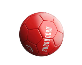 Subsoccer Ball - Red Subsoccer Gaming Ball with white logo and hexagonal panels