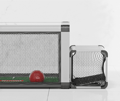 Subsoccer S7 bench game with red ball and durable net structure on white background