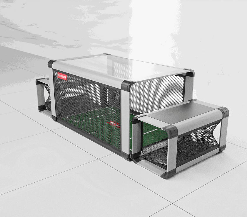 Subsoccer S7 durable indoor outdoor tabletop soccer game with sleek metal frame and netting