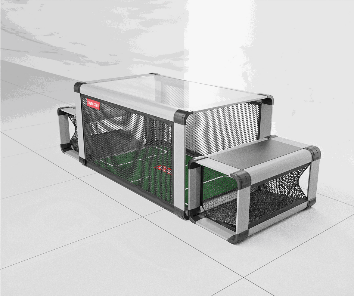 Subsoccer S7 durable indoor outdoor tabletop soccer game with sleek metal frame and netting